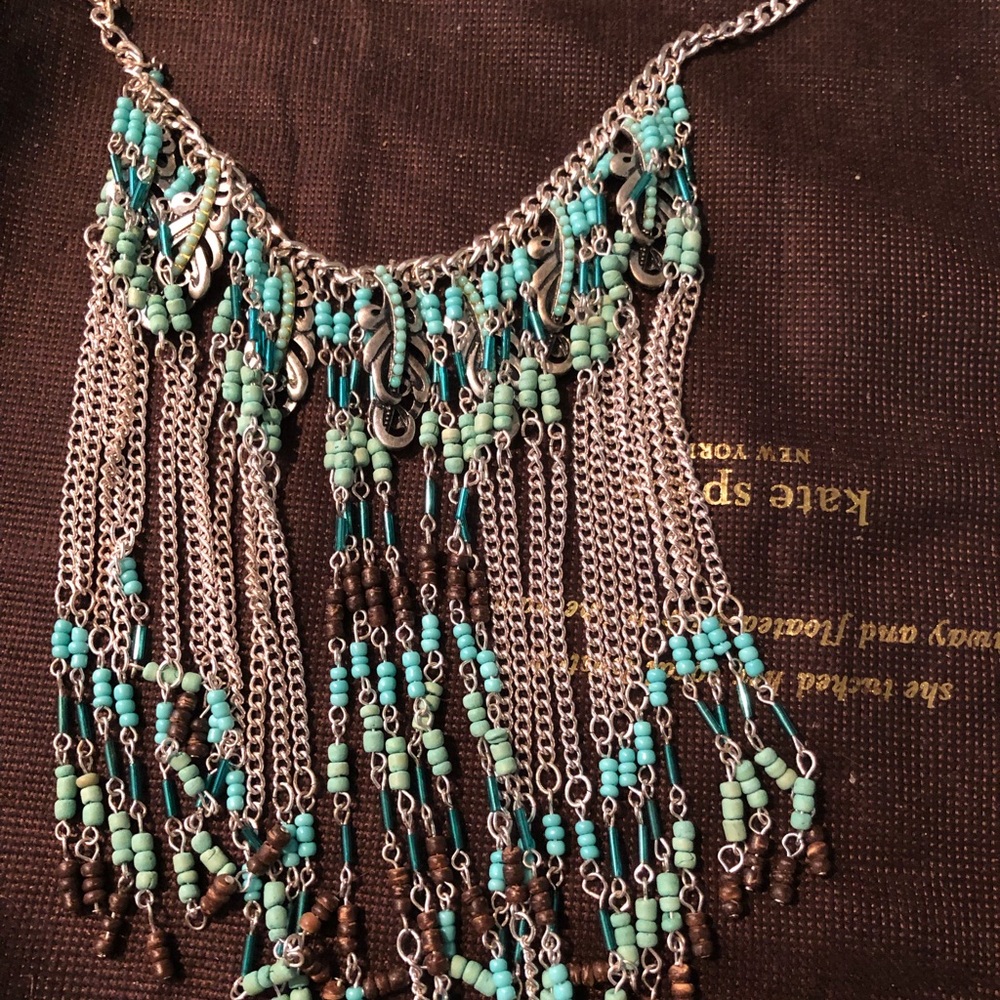 Native American inspired multi bead chain necklace